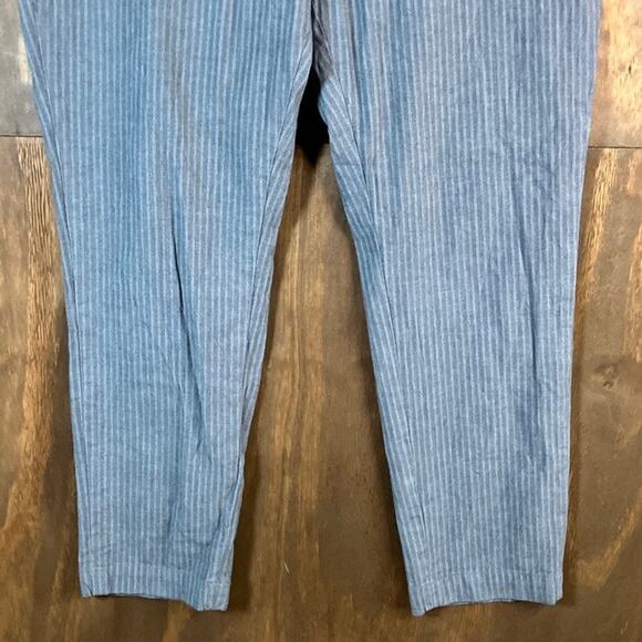 Banana Republic Mens Pants Blue Pinstripe Slim Tapered Fit Stretch 32x30 - Picture 3 of 11